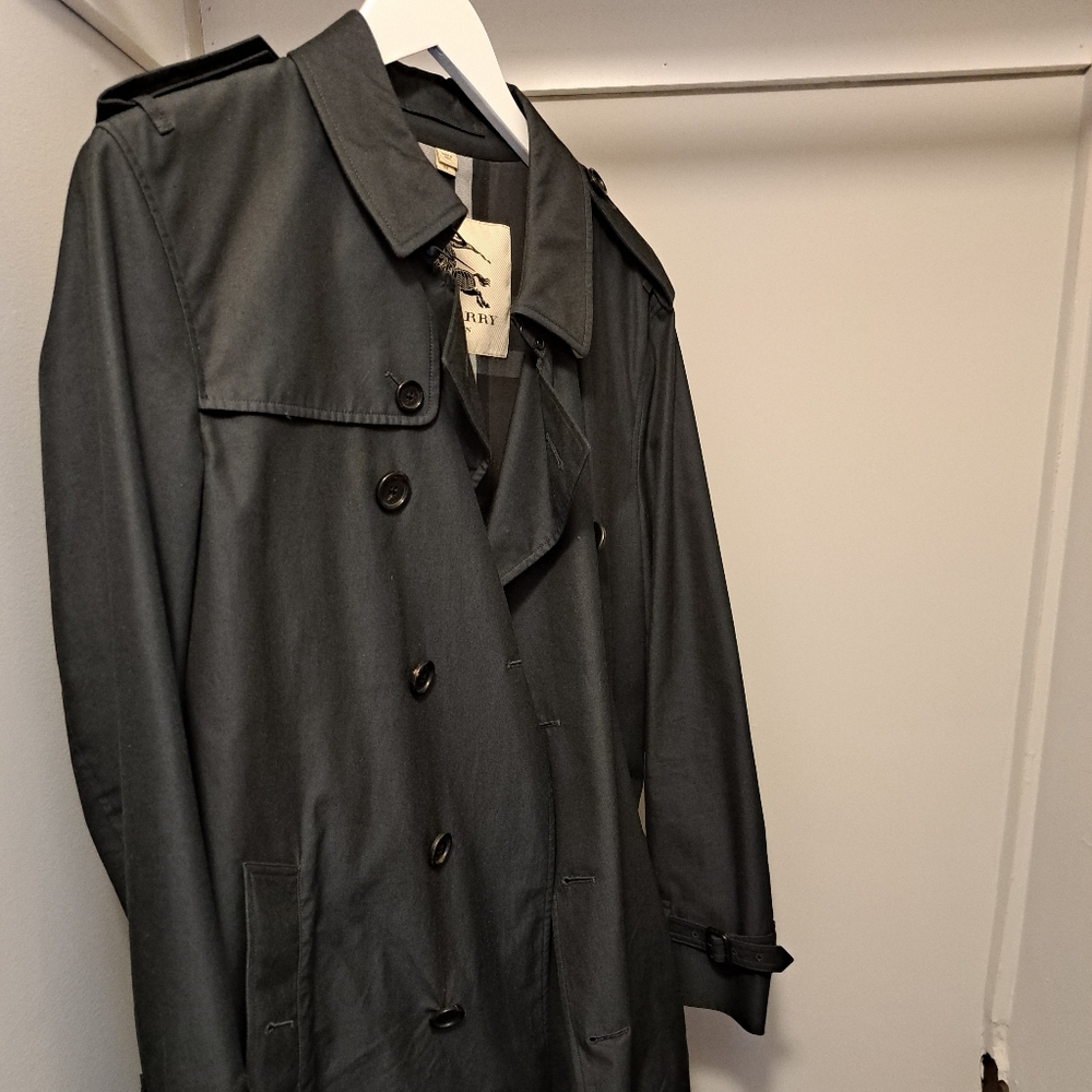 Burberry Gray Trench Coat Classic Design